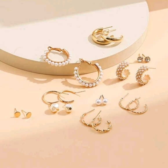 9 pairs Faux Pearl Earring - Picture 3 of 4